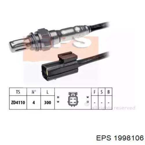 Sonda Lambda Sensor De Oxigeno Para Catalizador 1998106 EPS