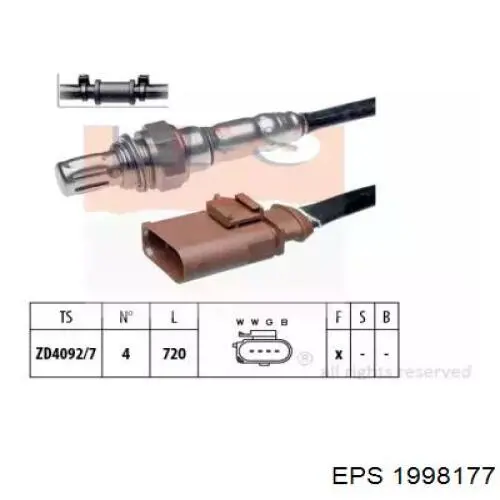 Датчик кислорода до катализатора 1998177 EPS