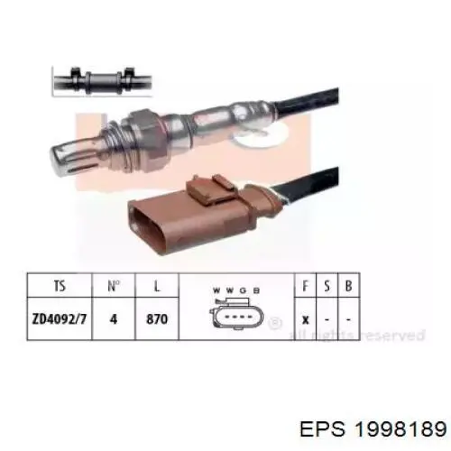 Датчик кислорода до катализатора 1998189 EPS