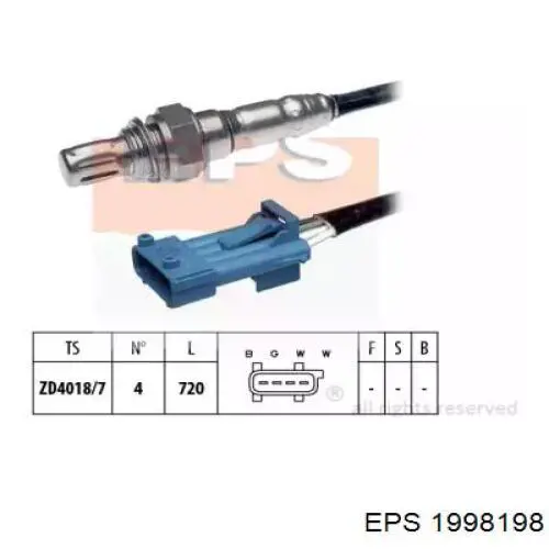 Датчик кислорода до катализатора 1998198 EPS