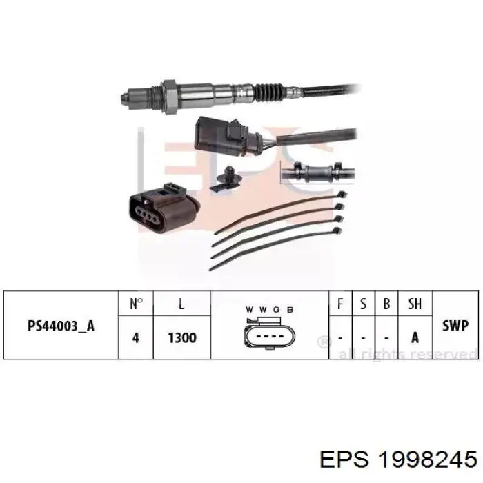 Лямбда-зонд, датчик кислорода до катализатора правый 1998245 EPS