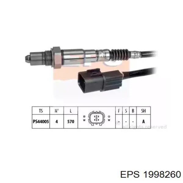 1.998.260 EPS sonda lambda, sensor de oxigênio