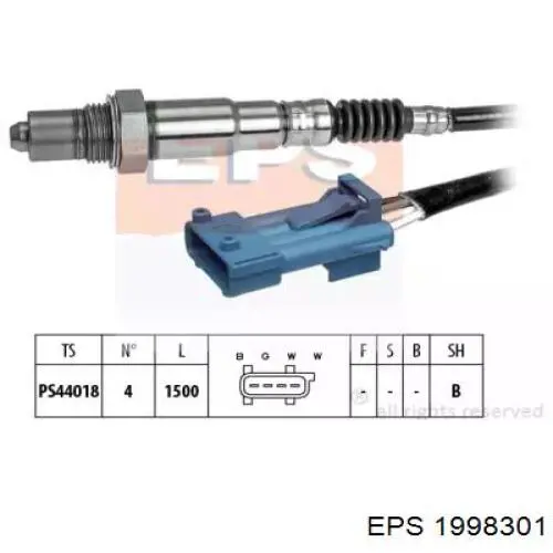 1998301 EPS sonda lambda, sensor de oxigênio depois de catalisador