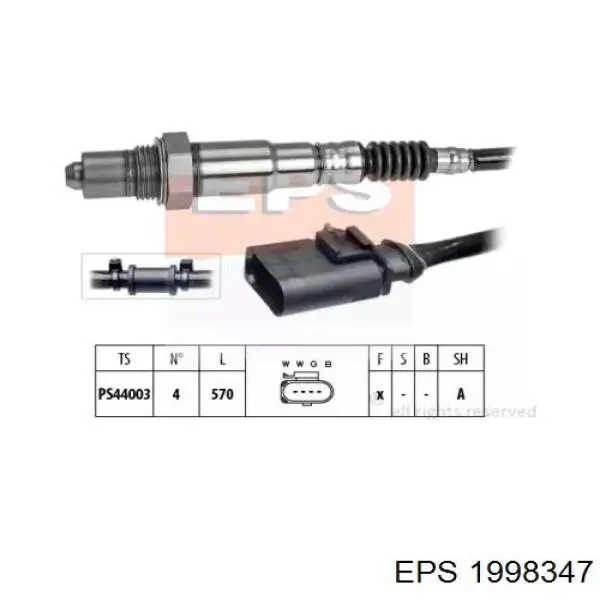 Лямбда-зонд, датчик кислорода после катализатора левый 1998347 EPS