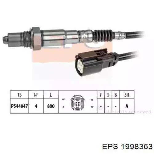 Датчик кислорода после катализатора 1998363 EPS