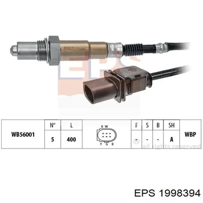 1.998.394 EPS sonda lambda, sensor de oxigênio até o catalisador