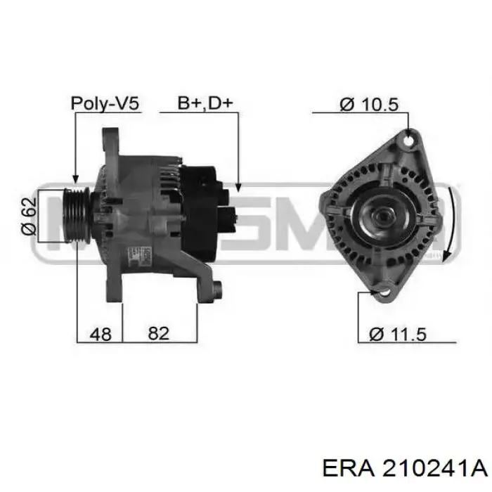 Автомобильный генератор ERA 210241A цена, от 156.47 USD