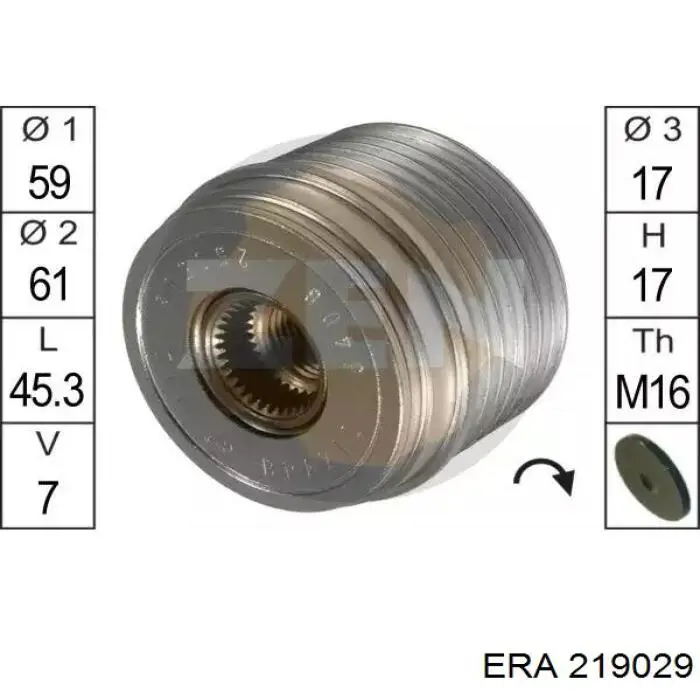 Шкив генератора 219029 ERA