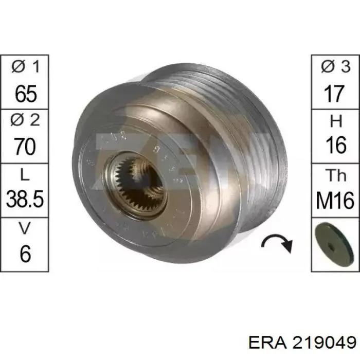 Шкив генератора 219049 ERA