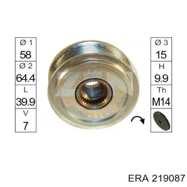 Шкив генератора 219087 ERA