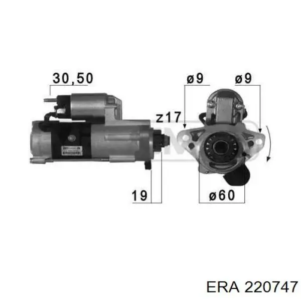 220747 ERA Стартер автомобиля