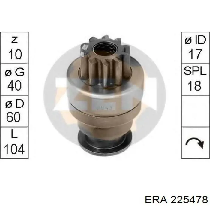 225478 ERA Привод стартера