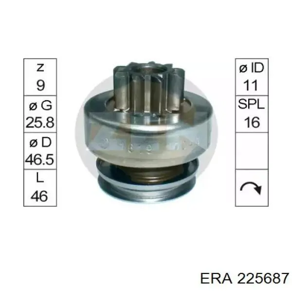 Bendix motor de arranque 225687 ERA