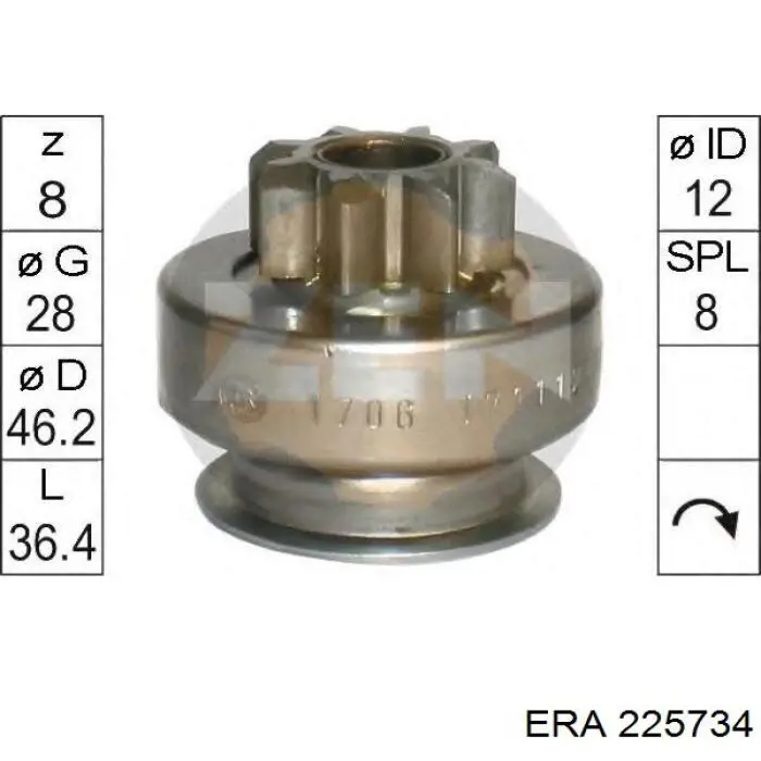 Bendix, motor de arranque 225734 ERA