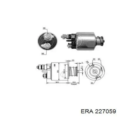 Втягивающее реле стартера 227059 ERA