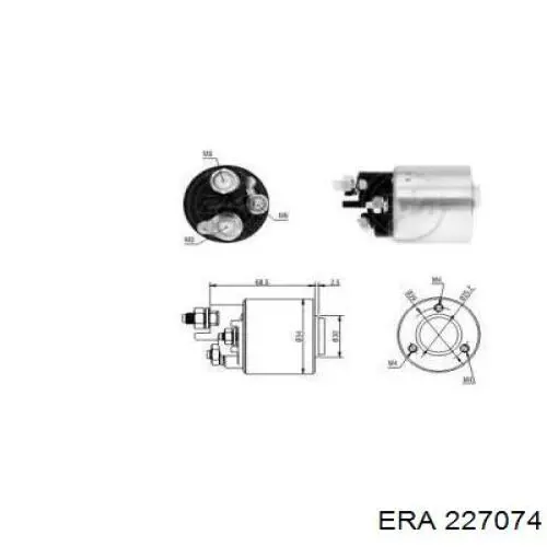 Втягивающее реле стартера 227074 ERA