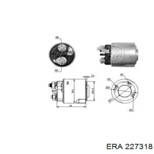 Втягивающее реле стартера 227318 ERA