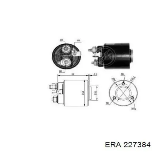 Втягивающее реле стартера 227384 ERA