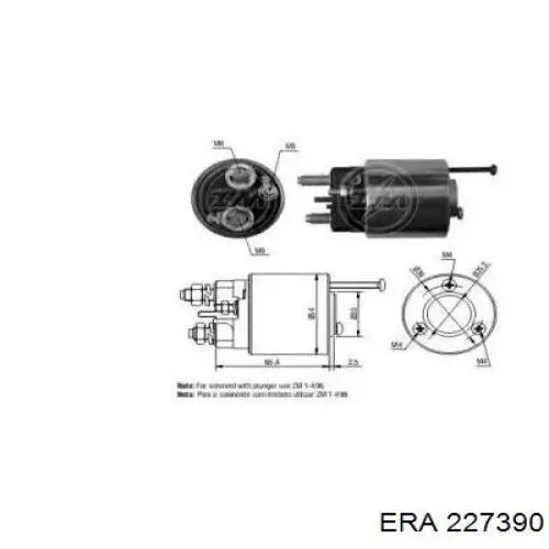 Втягивающее реле стартера 227390 ERA