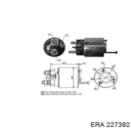 Втягивающее реле стартера 227392 ERA