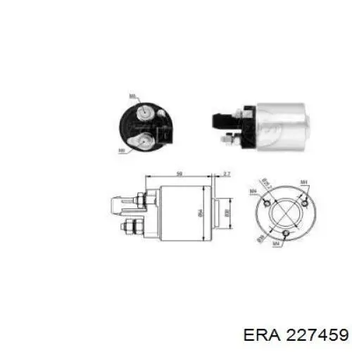 Втягивающее реле стартера 227459 ERA