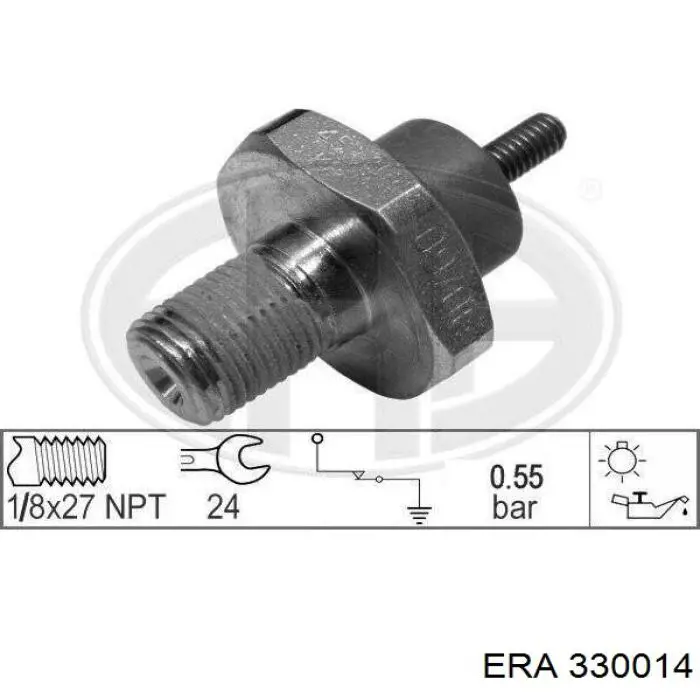 Indicador, presión del aceite 330014 ERA