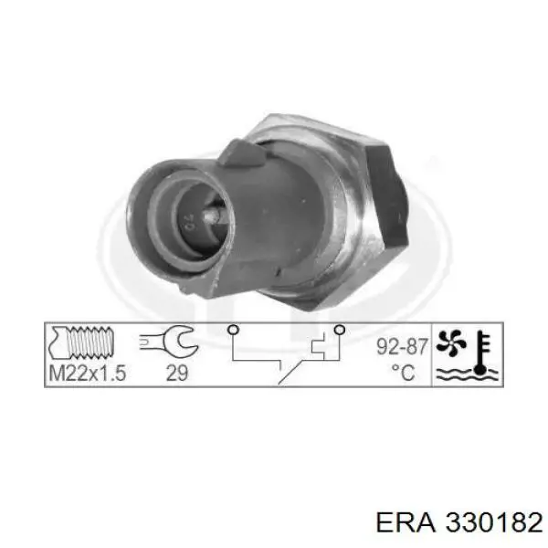 Sensor, temperatura del refrigerante (encendido el ventilador del radiador) 330182 ERA