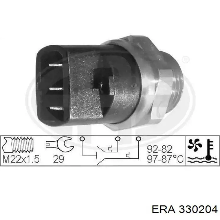 Датчик включения вентилятора радиатора 330204 ERA