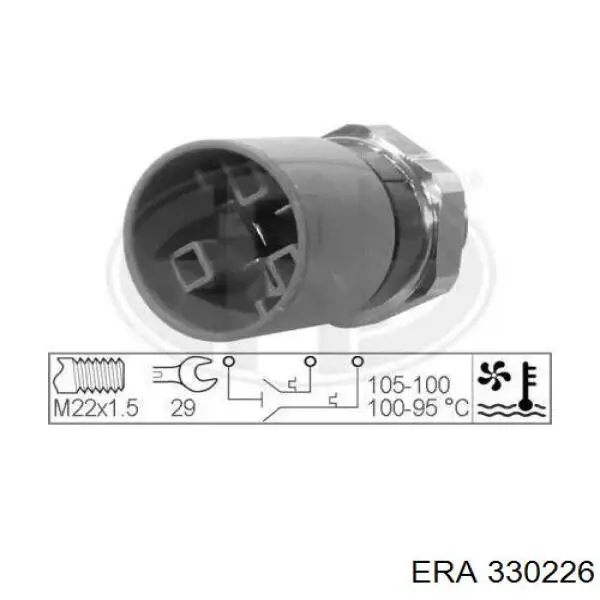 Sensor, temperatura del refrigerante (encendido el ventilador del radiador) 330226 ERA