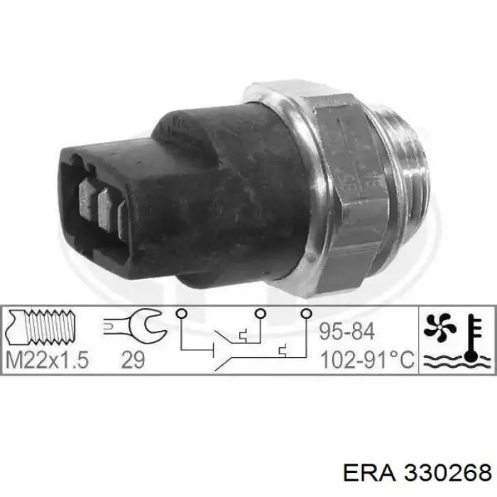 Sensor, temperatura del refrigerante (encendido el ventilador del radiador) 330268 ERA