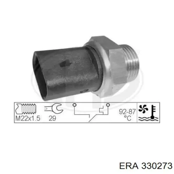 Sensor, temperatura del refrigerante (encendido el ventilador del radiador) 330273 ERA