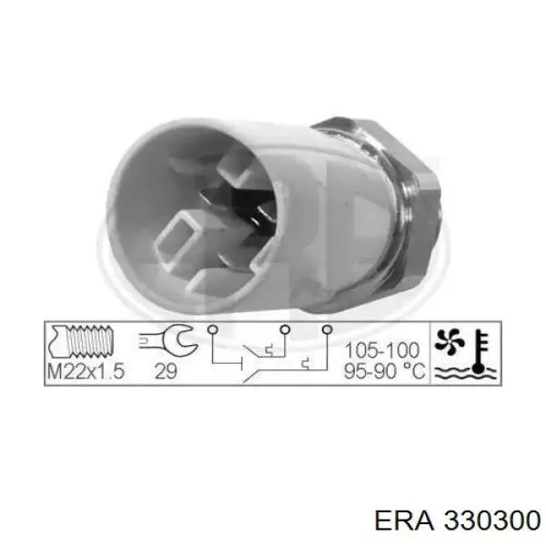 Sensor, temperatura del refrigerante (encendido el ventilador del radiador) 330300 ERA