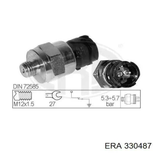 Датчик давления пневматической тормозной системы 330487 ERA