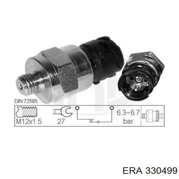 Датчик давления пневматической тормозной системы 330499 ERA