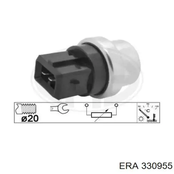 330955 ERA sensor de temperatura do fluido de esfriamento (de ativação de ventilador do radiador)