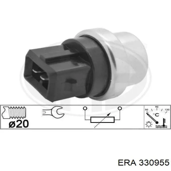 Sensor, temperatura del refrigerante (encendido el ventilador del radiador) 330955 ERA