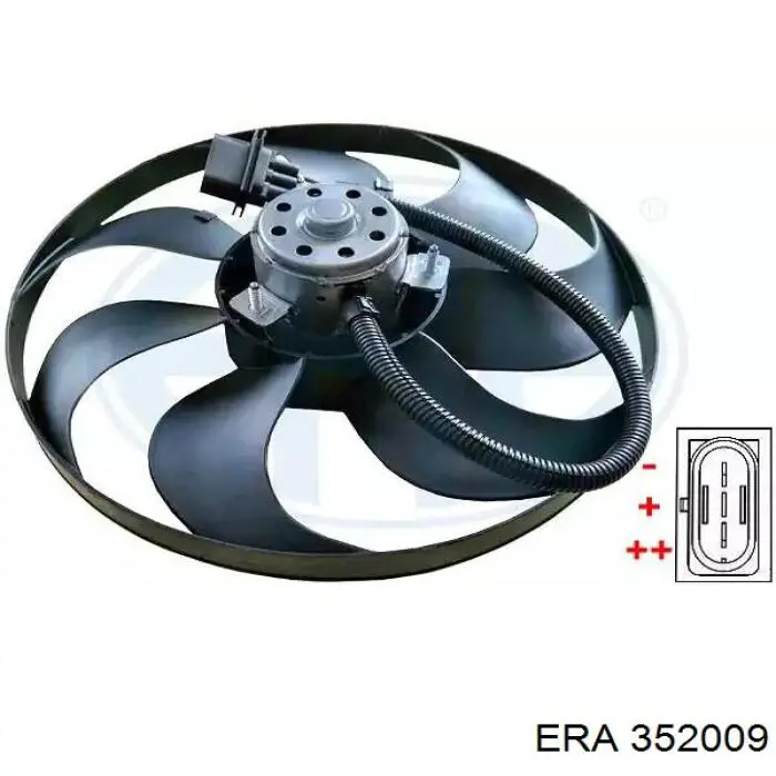 Купить 352009 ERA Электровентилятор охлаждения в сборе (мотор+крыльчатка)