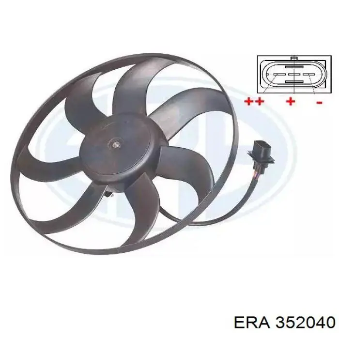 352040 ERA ventilador elétrico de esfriamento montado (motor + roda de aletas)