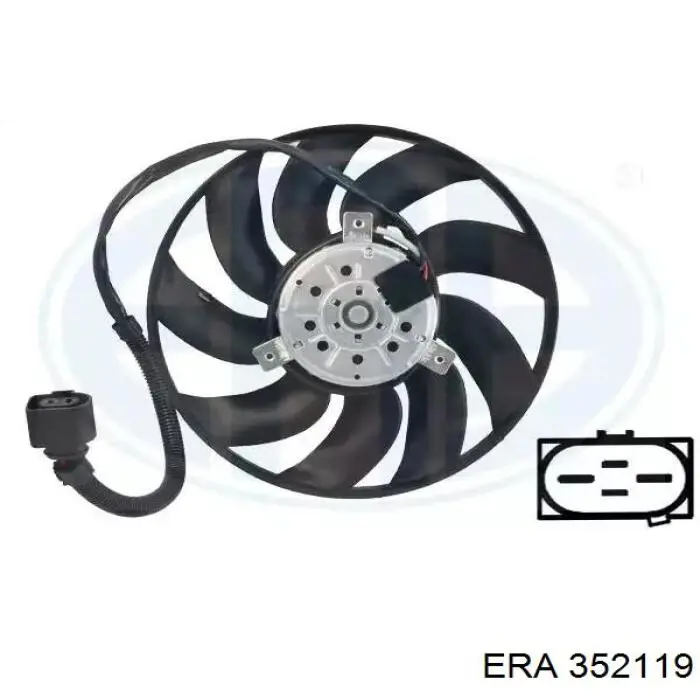 352119 ERA ventilador elétrico de esfriamento montado (motor + roda de aletas)