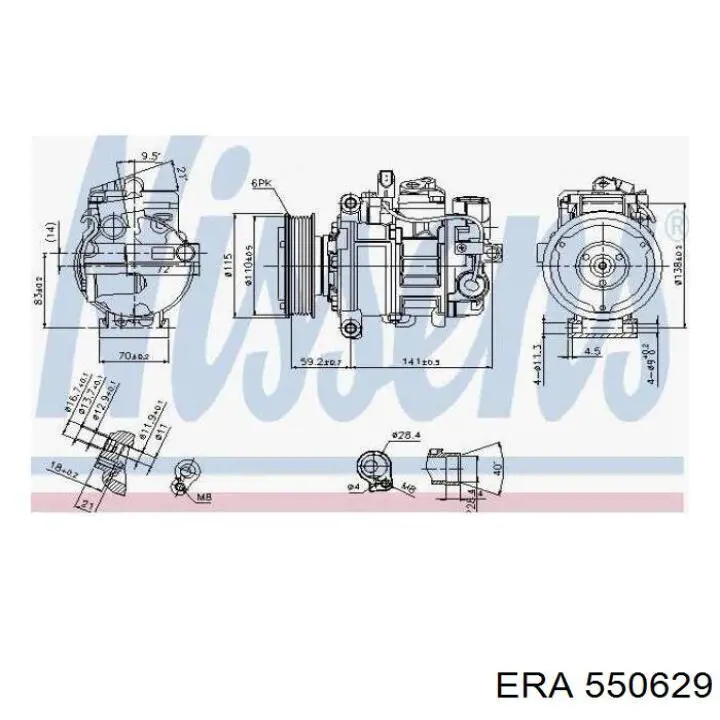 Датчик положения коленчатого вала ERA 550629 цена, от 22.63 USD