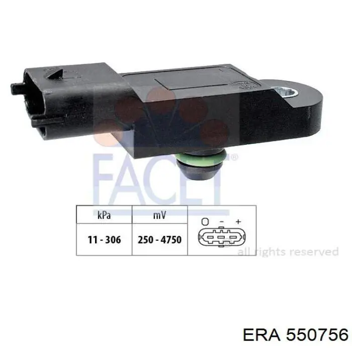 Датчик давления нагнетания воздуха ERA 550756 цена, от 10.26 USD
