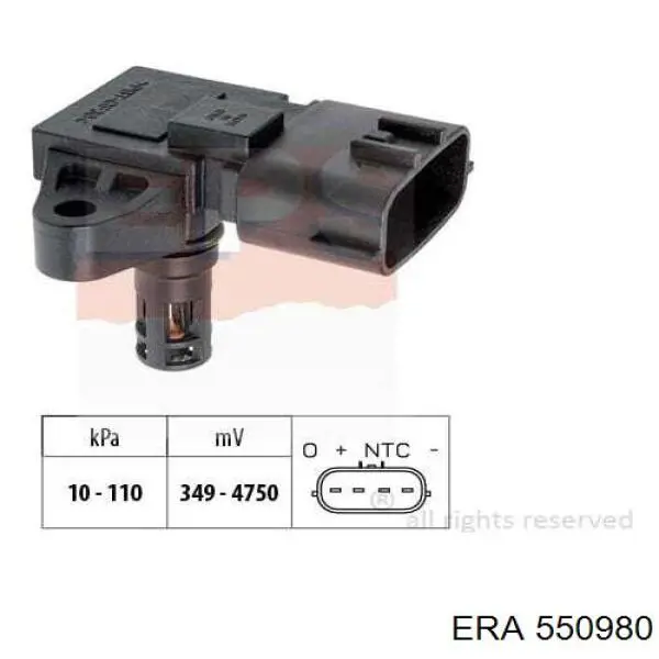 Датчик абсолютного давления в коллекторе ERA 550980 цена, от 12.68 USD