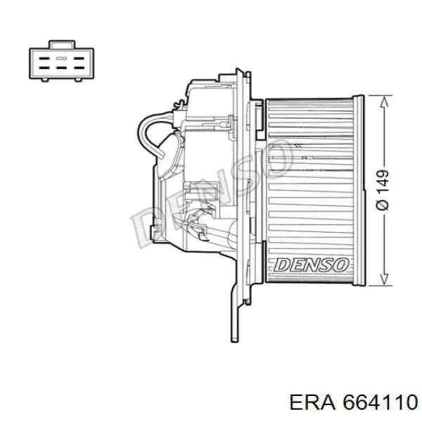 Motor eléctrico, ventilador habitáculo 664110 ERA