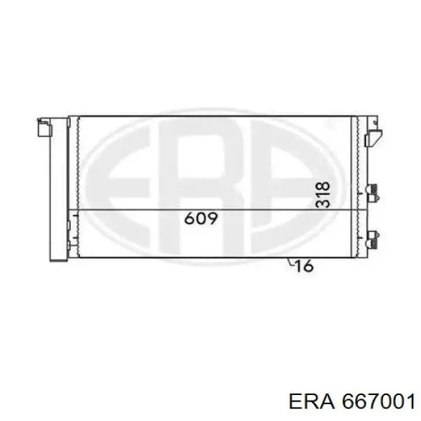 Радиатор кондиционера 667001 ERA