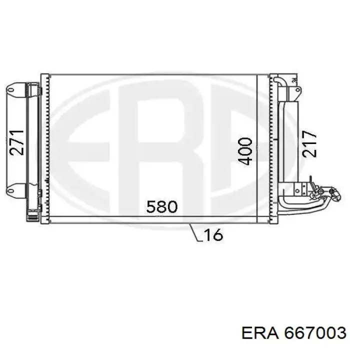Радиатор кондиционера 667003 ERA