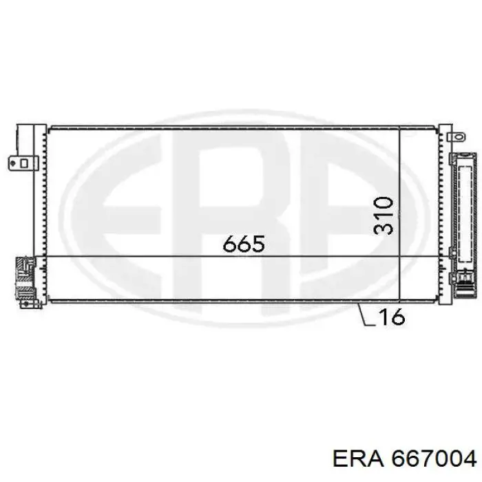 Радиатор кондиционера 667004 ERA
