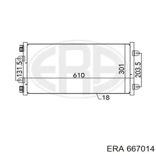 Радиатор кондиционера 667014 ERA
