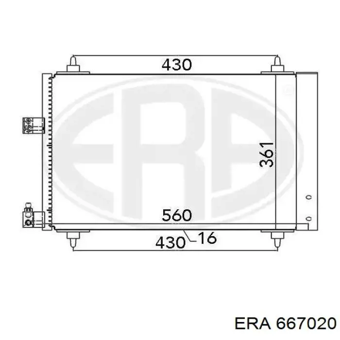 Радиатор кондиционера 667020 ERA
