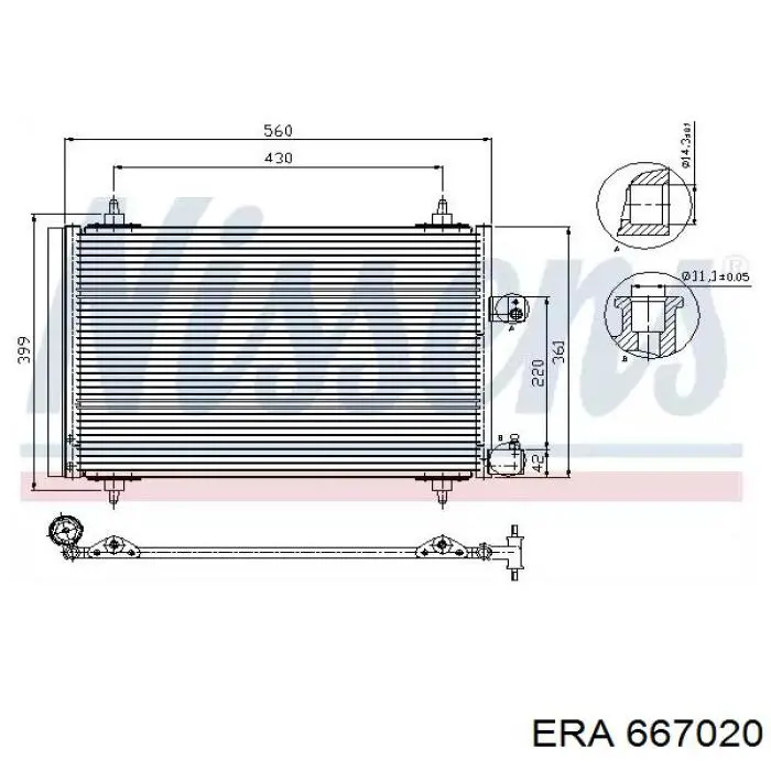 Конденсатор кондиционера ERA 667020 цена, от 89.96 USD