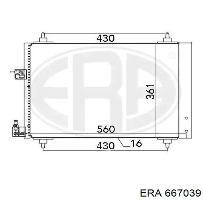 Радиатор кондиционера 667039 ERA